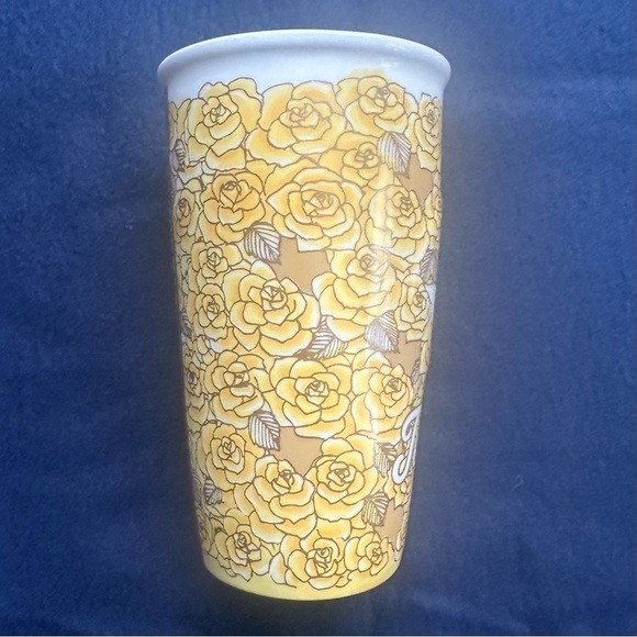 Starbucks Yellow Rose of Texas Ceramic Travel Tumbler 12 Oz - Picture 6 of 9